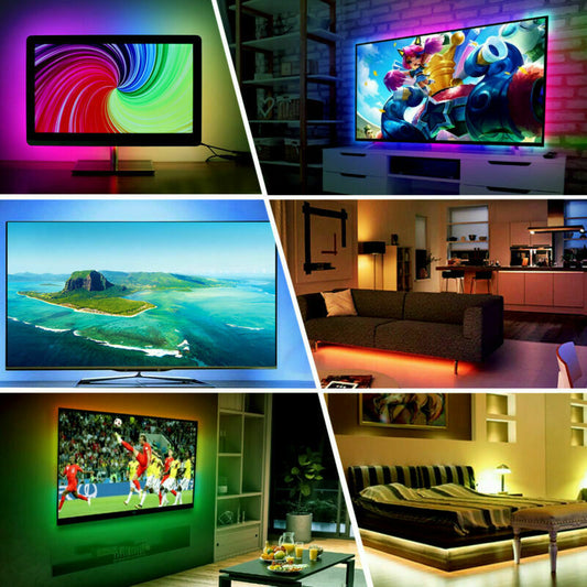 RGB LED Strip Background Light Remote Kit For TV Computer Lamp